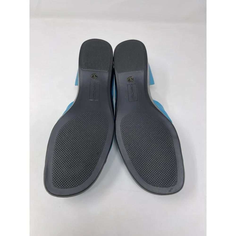 Cabin Creek Vintage Sandals Women's Size 8 Turquoise Slip On Comfort Shoes As-Is